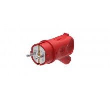 Вилка 2К+З угловая каучуковая 16А/250В IP44 Красная MultiSet  MST1402RD  SE
