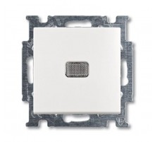 ABB Basic 55 Альп. белый Выключатель кнопочный 1-клавишный, с линзой, без лампы, НО контакт  1413-0-1081   2CKA001413A1081  ABB