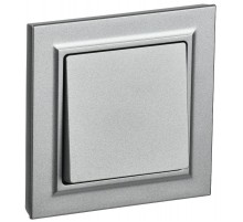 BRITE Выключатель 1-клавишный 10А в сборе ВСР10-1-0-БрА алюминий  BR-V10-0-10-K47-F  IEK