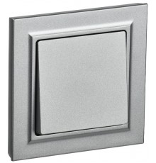 BRITE Выключатель 1-клавишный 10А в сборе ВСР10-1-0-БрА алюминий  BR-V10-0-10-K47-F  IEK