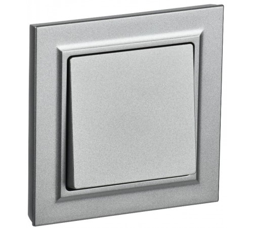 BRITE Выключатель 1-клавишный 10А в сборе ВСР10-1-0-БрА алюминий  BR-V10-0-10-K47-F  IEK