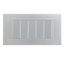 Simon 82 Рамка декоративная, (+суппорт), 8 узких (4 широких) модулей, S82C, Металл, алюминий-алюминий  82987-33  Simon