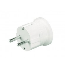 Вилка кабельная бытовая с центральным вводом кабеля белая IP20 16А 2P+E 230В  DIS1302063  DKC