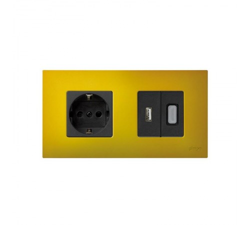 Simon 27 Накладка декоративная на рамку базовую, 2 поста, S27 Play, Arctic, жёлтый  2700627-081  Simon