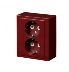 Розетка Double Shuko 16А 230В накладная Impressivo, красная R3011  402EA-02   2TKA00002966  ABB