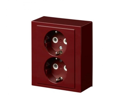 Розетка Double Shuko 16А 230В накладная Impressivo, красная R3011  402EA-02   2TKA00002966  ABB