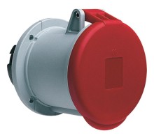 Розетка панельная с прямым унифицированным фланцем 263RU6, 63A, 2P+E, IP44, 6ч  2CMA167510R1000  ABB