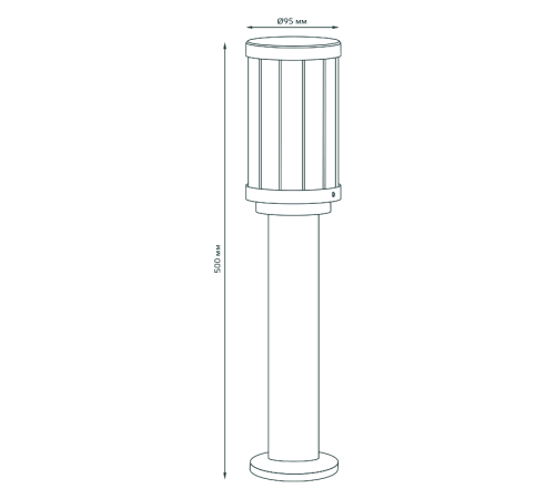 Светильник садово-парковый Vega столб 10.5*50cm, 170-240V / 50Hz, 1xE27, Max.60W, IP54  GD023  Gauss