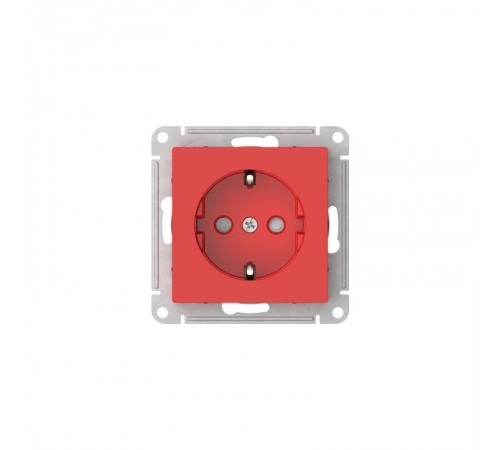 AtlasDesign Красный Розетка с заземлением со шторками, 16А, механизм, быстрозажимные клеммы  ATN002045S  SE