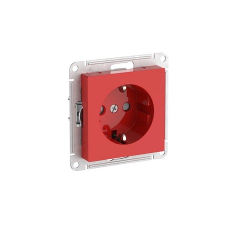 AtlasDesign Красный Розетка с заземлением со шторками, 16А, механизм, быстрозажимные клеммы  ATN002045S  SE