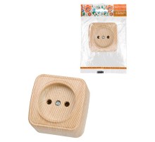 Розетка 2П открытой установки IP20 10А, сосна "Дача" Народная  SQ1824-0037  TDM