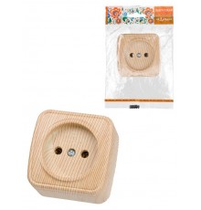 Розетка 2П открытой установки IP20 10А, сосна "Дача" Народная  SQ1824-0037  TDM