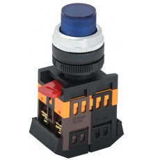 Кнопка ABLFP-22 синий d22мм неон/240В 1з+1р   BBT20-ABLFP-K07  GENERICA