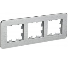 BRITE Рамка 3-ая РУ-3-1-Бр металл алюминий RE AL  BR-M32-M-21-K47  IEK