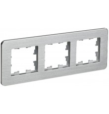 BRITE Рамка 3-ая РУ-3-1-Бр металл алюминий RE AL  BR-M32-M-21-K47  IEK