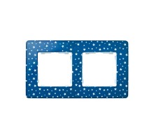 Simon 82 Рамка декоративная, 2 поста, Original, S82 Detail, индиго в белые звёзды-белый  8200620-221  Simon