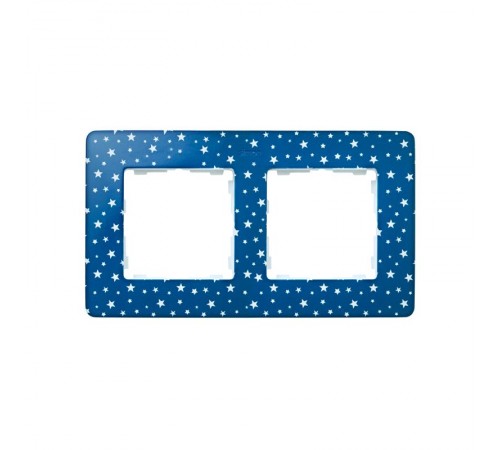 Simon 82 Рамка декоративная, 2 поста, Original, S82 Detail, индиго в белые звёзды-белый  8200620-221  Simon