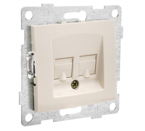 Bravo Розетка телефонная RJ12, двойная, СУ, беж  С10Т2-003  GUSI Electric