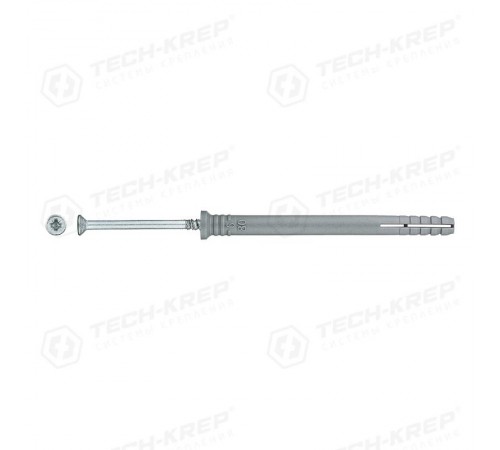 Дюбель-гвоздь 6х80 пот. манжета (полипропилен) (100 шт) - ведро ( 0,708 кг)  103184  Tech-KREP