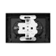 Механизм розетки двойной, 16А, IP44, с заземлением, со шторками, с рамкой, с крышками, чёрный Эпика EKF  UP1-SOB-211-44  EKF