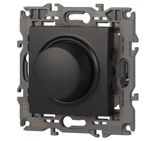 14-4101-05 Светорегулятор поворотно-нажимной, 400ВА 230В, IP20, Эра Elegance, антрацит  Б0034344  ЭРА