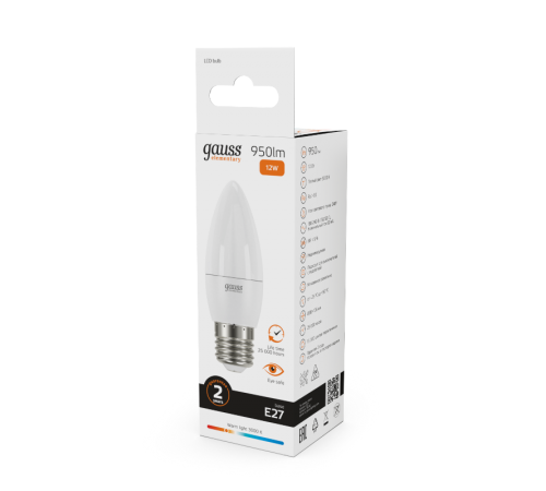 Лампа светодиодная Elementary Свеча 12W 950lm 3000K E27 LED 1/10/100  30212  Gauss