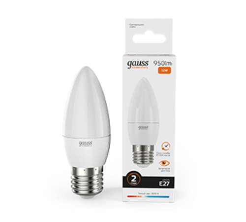 Лампа светодиодная Elementary Свеча 12W 950lm 3000K E27 LED 1/10/100  30212  Gauss