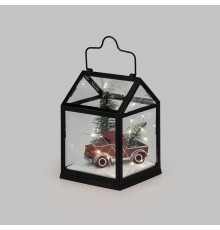 Декоративный фонарь с машиной, черный корпус, размер 14х14х21 см  513-040  NEON-NIGHT