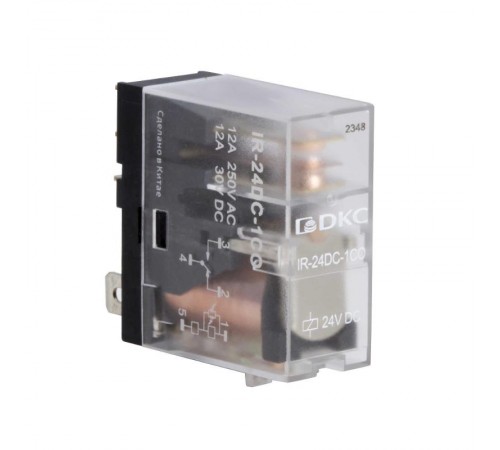 Одиночное реле, 1 перекидной контакт, 24 В DC  IR-24DC-1CO  DKC