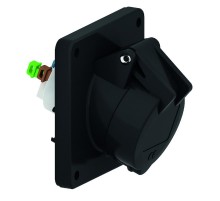 Розетка панельная наклонная 3р(2p + PE) 16А 230-380 QC черная IP44 I 120436-Bals I Bals