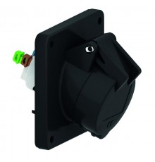 Розетка панельная наклонная 3р(2p + PE) 16А 230-380 QC черная IP44 I 120436-Bals I Bals