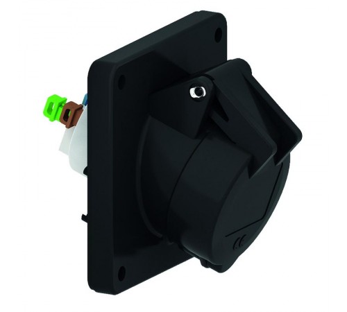 Розетка панельная наклонная 3р(2p + PE) 16А 230-380 QC черная IP44 I 120436-Bals I Bals