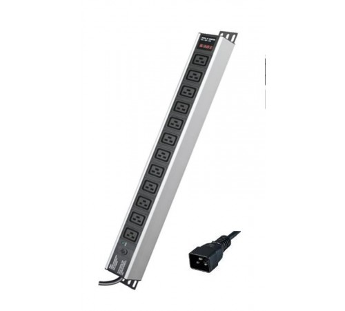 Блок распределения питанияя вертикальный для 19" шкафов, 16A 12 Х C19,индикатор питания, тока, защита от перегрузки, вх.  R5V12PIOPCDC19  DKC