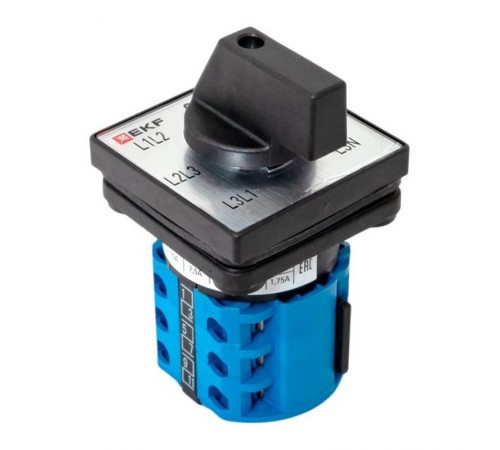 Переключатель кулачковый ПК-1-64 10А для вольтметра IP65  pk-1-64-10-65  EKF