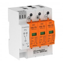 Устройства защиты от импульсных перенапряжений УЗИП для фотогальванических сетей 3 пол. (Класс I+II), 600 В (V50-B+C 3PHFS600)  5093625  OBO Betterm