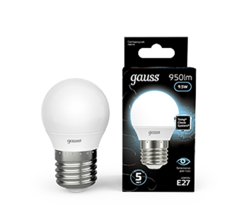 Лампа светодиодная LED Globe E27 9.5W 4100K  105102210  Gauss