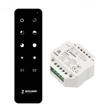 INTELLIGENT ARLIGHT Диммер SMART-SET-TRIAC-601-72-DIM-PD-IN Black (230V, 1x1.5A, ПДУ 10кн, 2.4G) (IARL, IP20 Пластик, 5 лет)  036190  Arlight