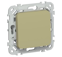 FLITE Выключатель 1-клавишный кнопочный 10А ВС11-2-0-ФлО оливковый  FI-V14-0-10-1-K26  IEK