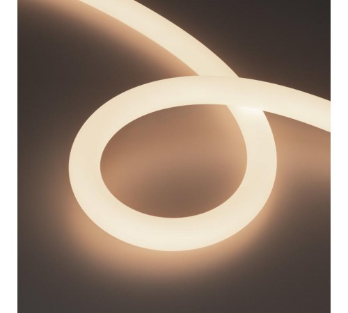 Светодиодная лента герметичная MOONLIGHT-TOP-M768-D25mm 24V White-MIX 360deg (14.4 W/m, IP65, 2216, 5m, wire x1) (Arlight, Вывод кабеля прямой)  0375