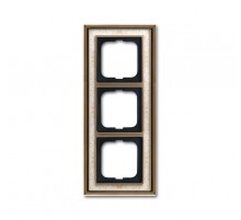 Рамка 3-постовая, серия Династия, Латунь античная, белая роспись  1754-0-4592   2CKA001754A4592  ABB