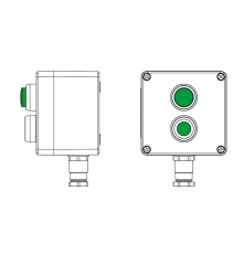 Взрывозащищенный пост управления из полиэстера CPE-P-03-(1xP1G(11)-1xLG(250))-1xKH2MHK(C)1Ex d e IIC Т5 Gb / Ex tb IIIC T95°C DbIP66/КЗ  2231.031.22.