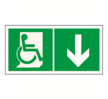 Знак безопасности BL-2010B.E70"Указ. двери эвакуац. выхода (прав.) для МГН"  a18347  Белый свет