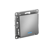 AtlasDesign Сталь Выключатель 1-клавишный с подсветкой, сх.1а, 10АХ, механизм  ATN000913  SE