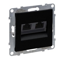SUNO Информационная розетка двойная RJ45 Кат.5е UTP. Цвет "Антрацит"  721451  Legrand