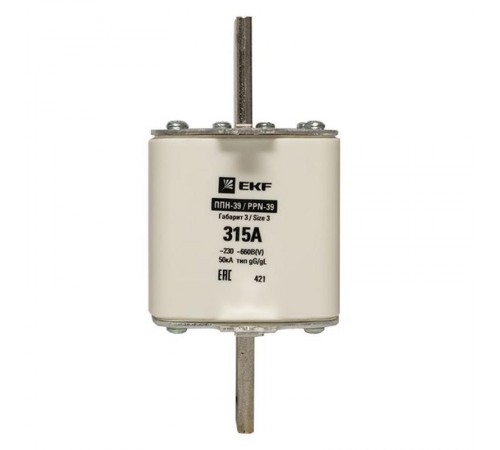 Плавкая вставка ППН-39 630/315А габарит 3  fus-39/630/315  EKF
