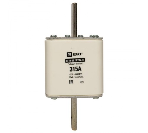 Плавкая вставка ППН-39 630/315А габарит 3  fus-39/630/315  EKF