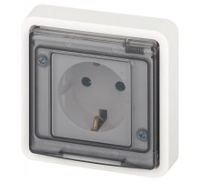 Розетка ЭРА Эксперт 11-2522-01 2P+E IP55, шторки, 16A-250В, СУ, Белый  Б0063281  ЭРА