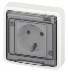 Розетка ЭРА Эксперт 11-2522-01 2P+E IP55, шторки, 16A-250В, СУ, Белый  Б0063281  ЭРА