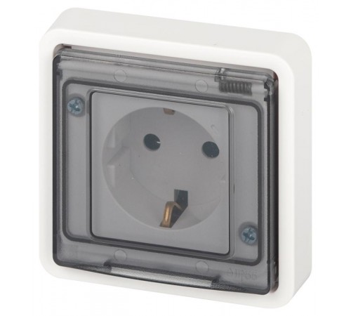 Розетка ЭРА Эксперт 11-2522-01 2P+E IP55, шторки, 16A-250В, СУ, Белый  Б0063281  ЭРА