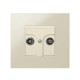 Simon 27 Накладка на розетку телевизионную R-TV+SAT, широкий модуль, S27, слоновая кость  27097-31  Simon